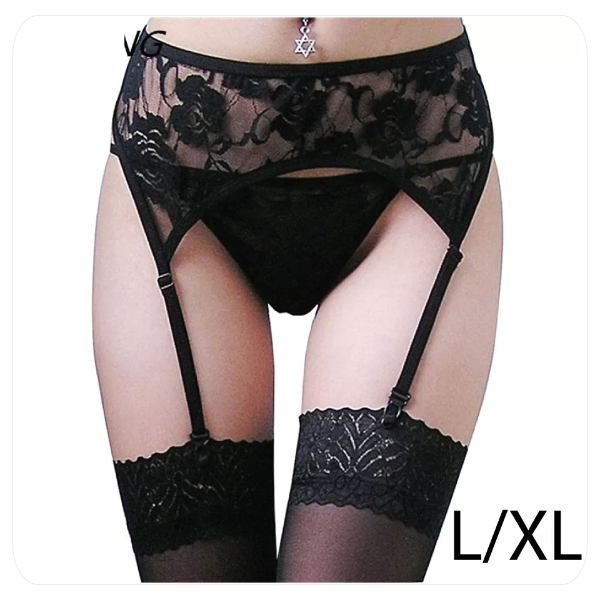 LINGERIE SEXY DE ENCAJE COR PRETO L/XL